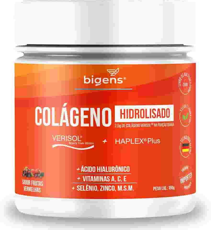 Colágeno Hidrolisado Verisol + Haplex Plus com Ácido Hialurônico e Vitaminas A, C, E, Selênio, 150 g em Pó, Bigens (Unidade)