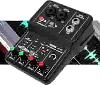 Teyun interface de audio,Placa de Som Audio 2 Canais USB 2.0 Profissional Mesa De Som áudio e 48V Phantom Power, para guitarra elétrica, transmissão ao vivo Aguarde mais de 1.000 dispositivos (Q-12)
