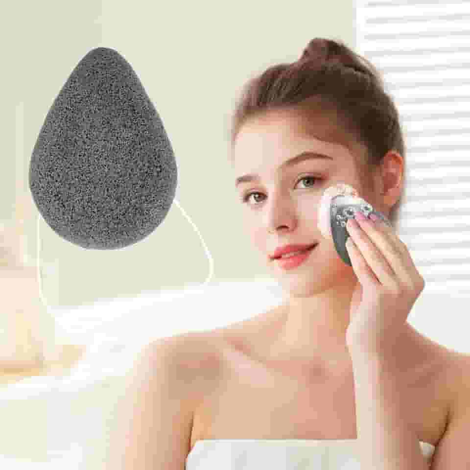 Esponja para lavar o rosto, esponja de limpeza facial, esponjas removedoras de maquiagem, limpeza e esfoliação, macia e confortável, adequada para maquiagem e limpeza (preto)