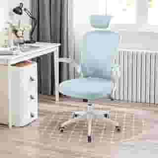Cadeira de Escritório Presidente Ergonômica com Encosto Reclinável, Apoio Lombar e de Cabeça Ajustável, Tela Mesh Respirável, Giratória com Rodinhas, Cabide - Ideal para Home Office e Escritório