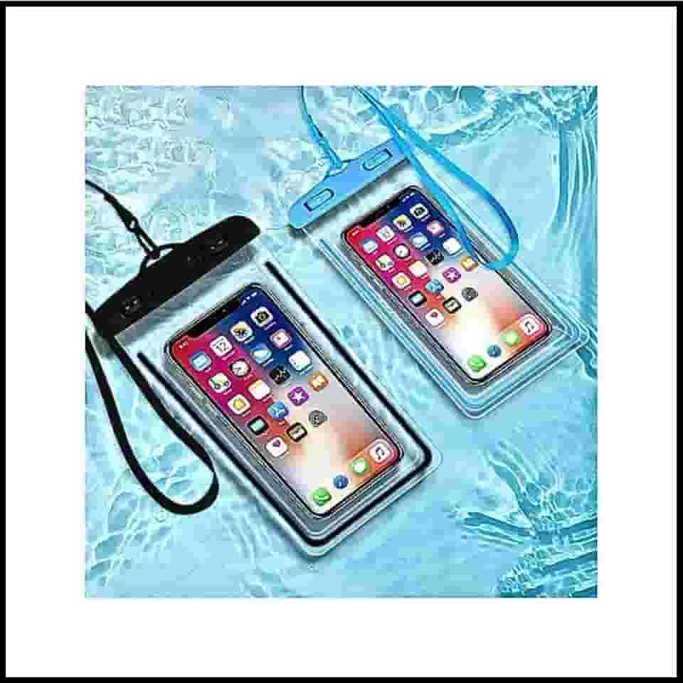 Kit 2 Capas Para Celular Universal A Prova D'Água Impermeável Até 6.8 Polegadas transparente Ideal para Chuva, Motociclistas, Piscina e dia a dia. Case estanque.