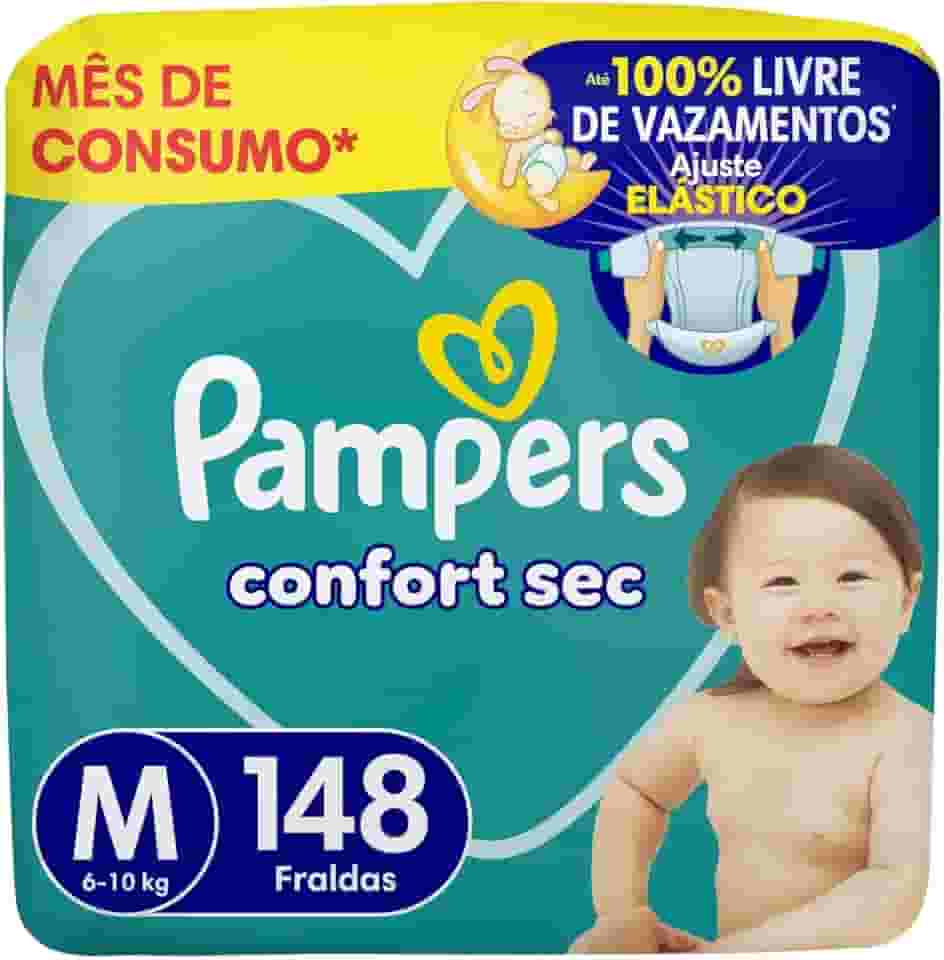 Fralda Pampers Confort Sec Tamanho M 148 Unidades
