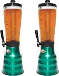 kit 2 Torre Chopp 3,5 L Base Giratória Copo Acrílico Removível 4 Refil Verde