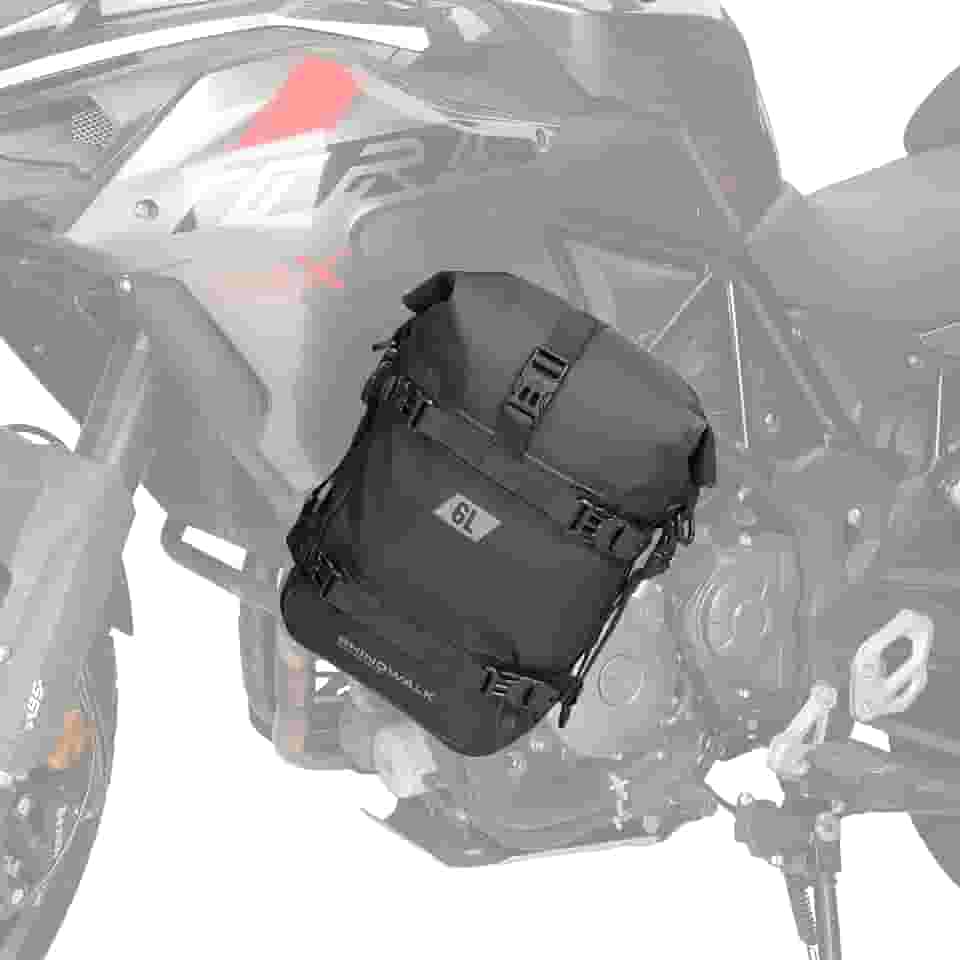 Rhinowalk Bolsa para motocicleta à prova d'água 6L moldura de motocicleta bolsa lateral com alça de ombro