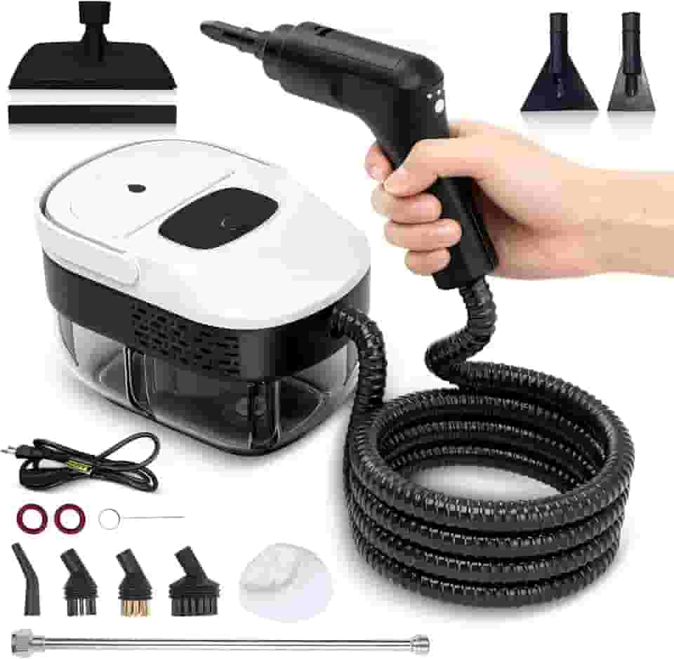 Vaporizador e Higienizador Vapor, Limpador A Vapor Pressurizado de Alta Temperatura Portátil 2500W Tanque Portátil de 110V 1600Ml para Carro de Banheiro de Cozinha (Branco)