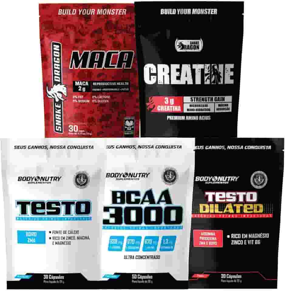 Kit 1 Vitaminas e Minerais Dilated Com Arginina 30 Caps + 1 Creatina Monohidratada Absorção 100g + 1x Vitaminas e Minerais 30 Caps + 1x BCAA 3000 Ultra Concentrado 50 Caps