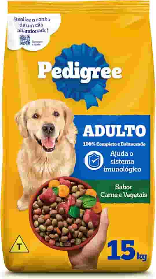 Ração Pedigree Carne e Vegetais Cães Adultos Raças Médias e Grandes 15 kg