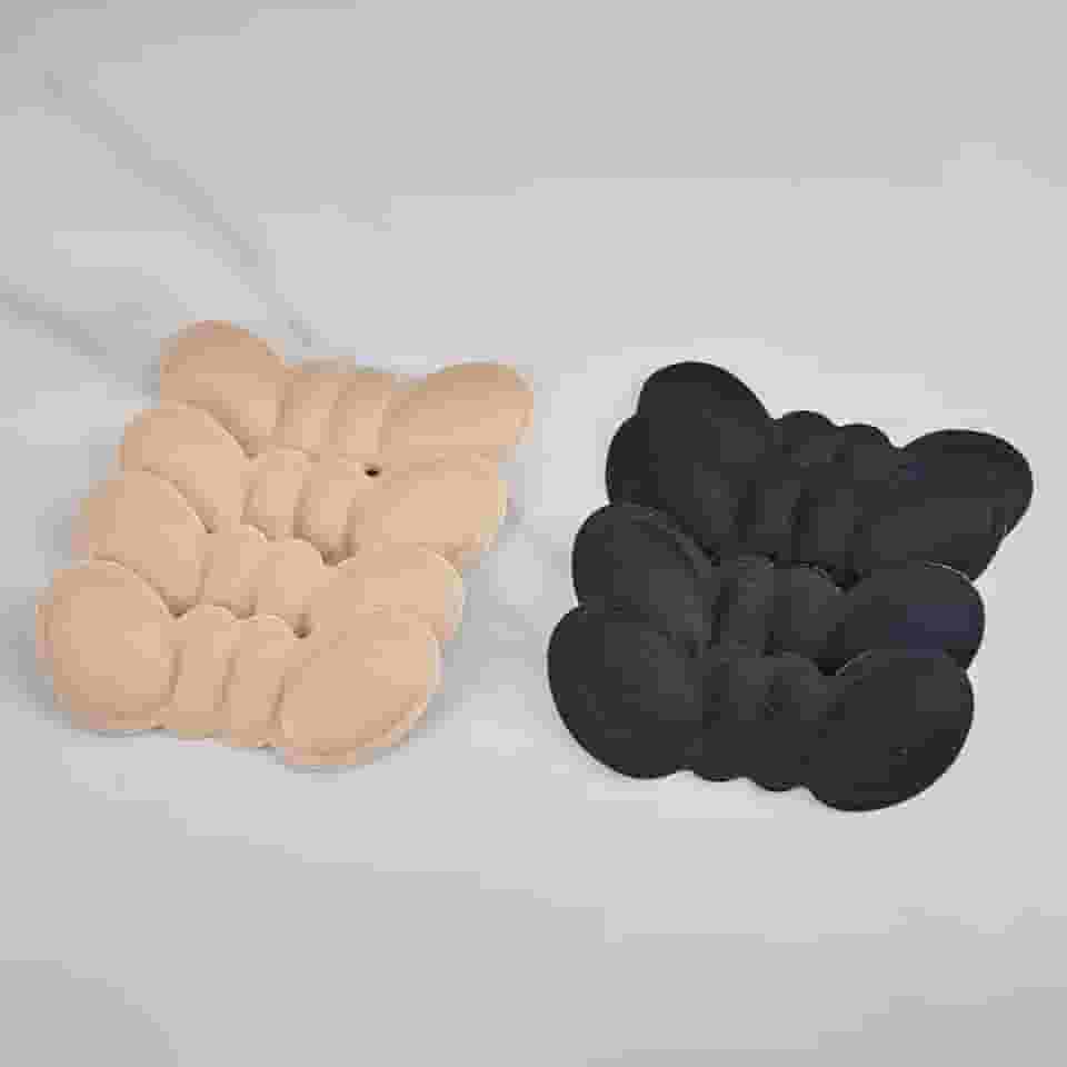 4 pares de almofadas de calcanhar, inserções de calcanhar, forros de calcanhar (preto + bege), Bege + preto