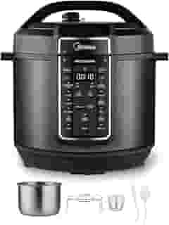 Panela de Pressão Elétrica 8L Midea 12 em 1 de Aço Inoxidável