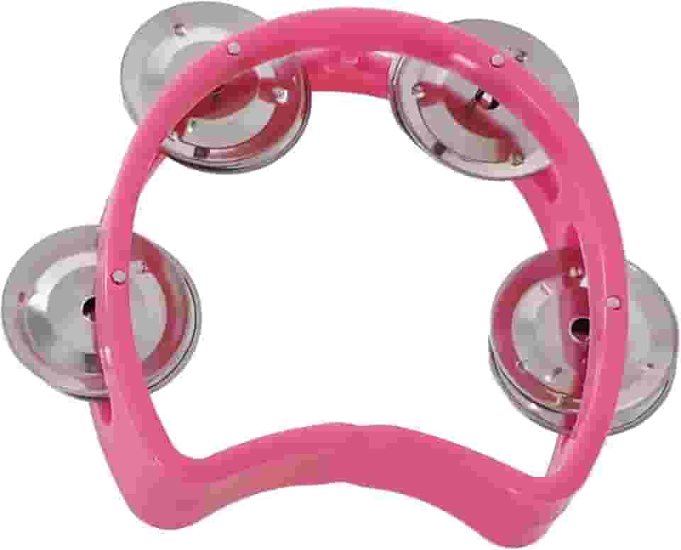 Pandeiro Infantil Meia Lua Pandeirola Profissional Colorido Para Criança Percussão Musical em ABS Instrumento de Mão Zaidan's (Rosa)