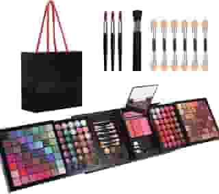 Kit de maquiagem profissional de 177 cores para mulheres e meninas, conjunto completo de presente com espelho, paleta de maquiagem tudo em um, paleta de maquiagem incluída, sombra, gel, brilho labial
