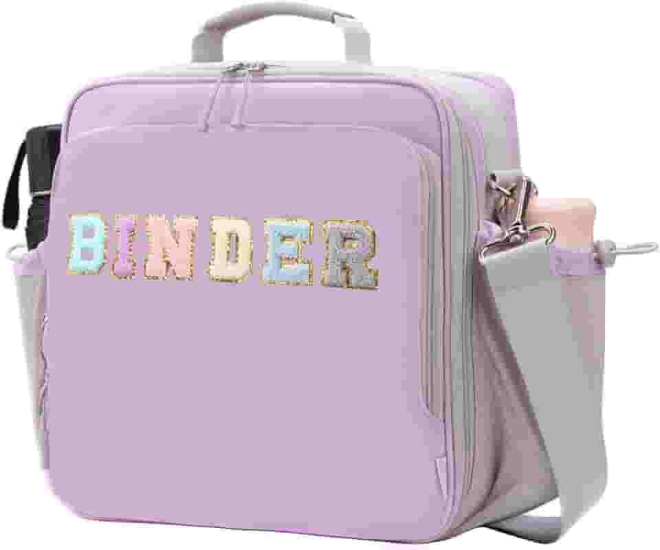 Fichário com zíper de 3 anéis, anéis D de 7 cm com garrafa de água dupla, fichário bonito resistente à água com zíper para ensino médio, organizador com capacidade para 700 folhas, vários