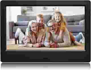 Porta-retrato digital de 17 cm, moldura de vídeo para cartão USB/SD com tela HD, apresentação de slides eletrônica montável na parede para vídeos e músicas, memórias de reprodução automática de