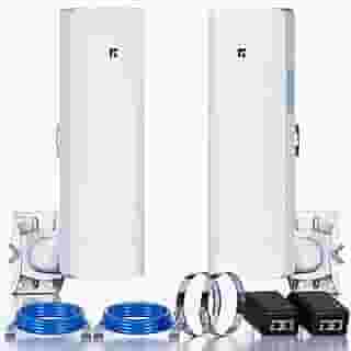 Ponte sem fio ponto a ponto/multiponto, ponte sem fio externa de 5,8 GHz para fornecer comunicação de rede para loja, celeiro, prédio de garagem, conjunto pré-configurado de longa distância de 3 km.