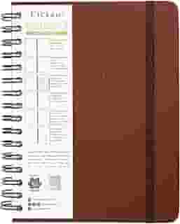 Cicero Planner Permanente Wire-o Clássica Semanal Notas A5, Marrom, 8866