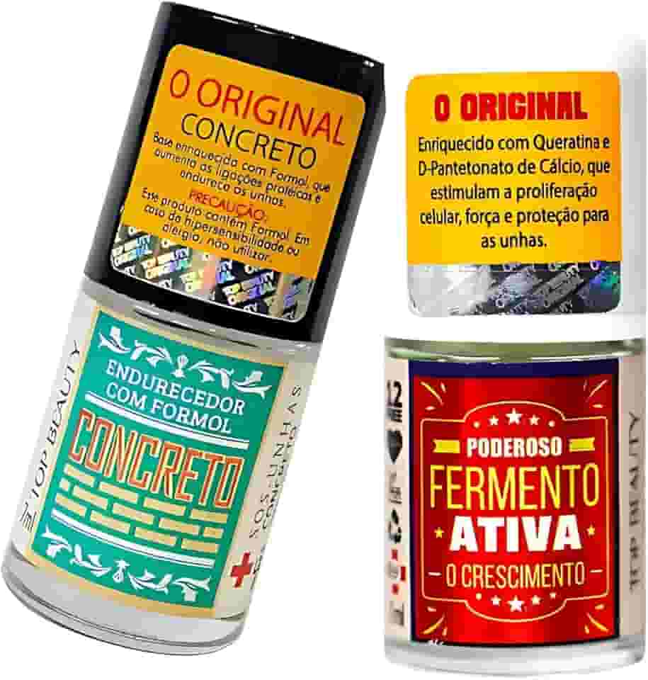 KIT BASE CONCRETO + BASE FERMENTO SOS unhas Top Beauty, Top Beauty