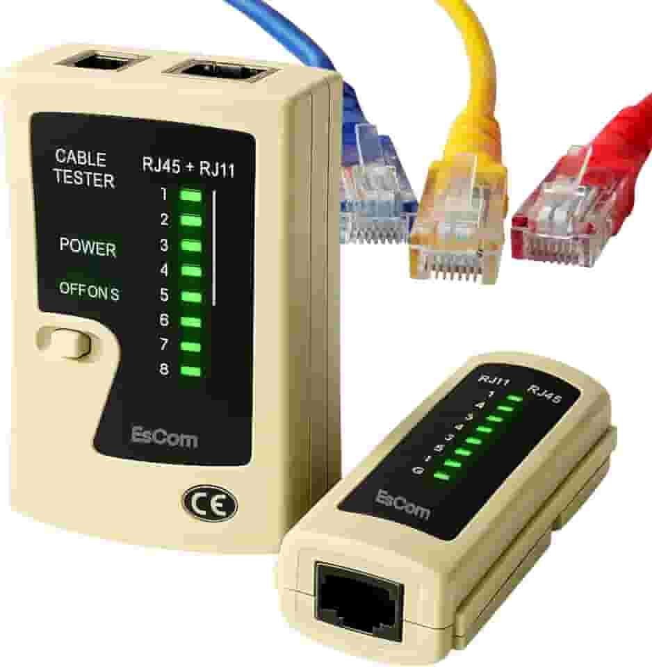 Testador de Cabo de Rede e Telefone RJ45 RJ11 com Módulo Remoto e Indicadores LED