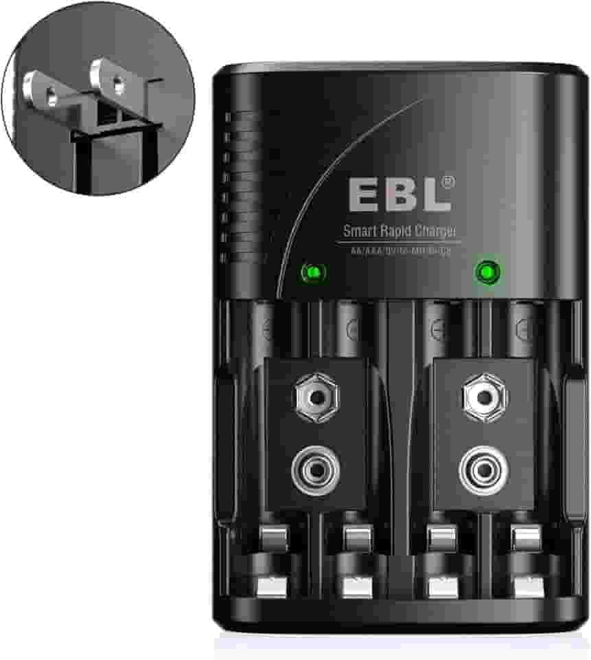 EBL Carregador Rápido Inteligente Aa Aaa para Baterias Recarregáveis Ni-Mh Ni-Cd Aa Aaa 9V
