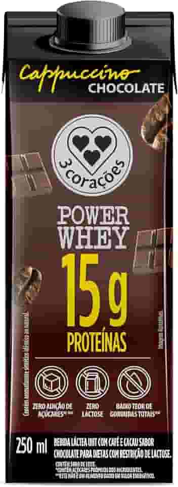 Bebida 3 Corações Cappuccino Power Whey Chocolate 250ml