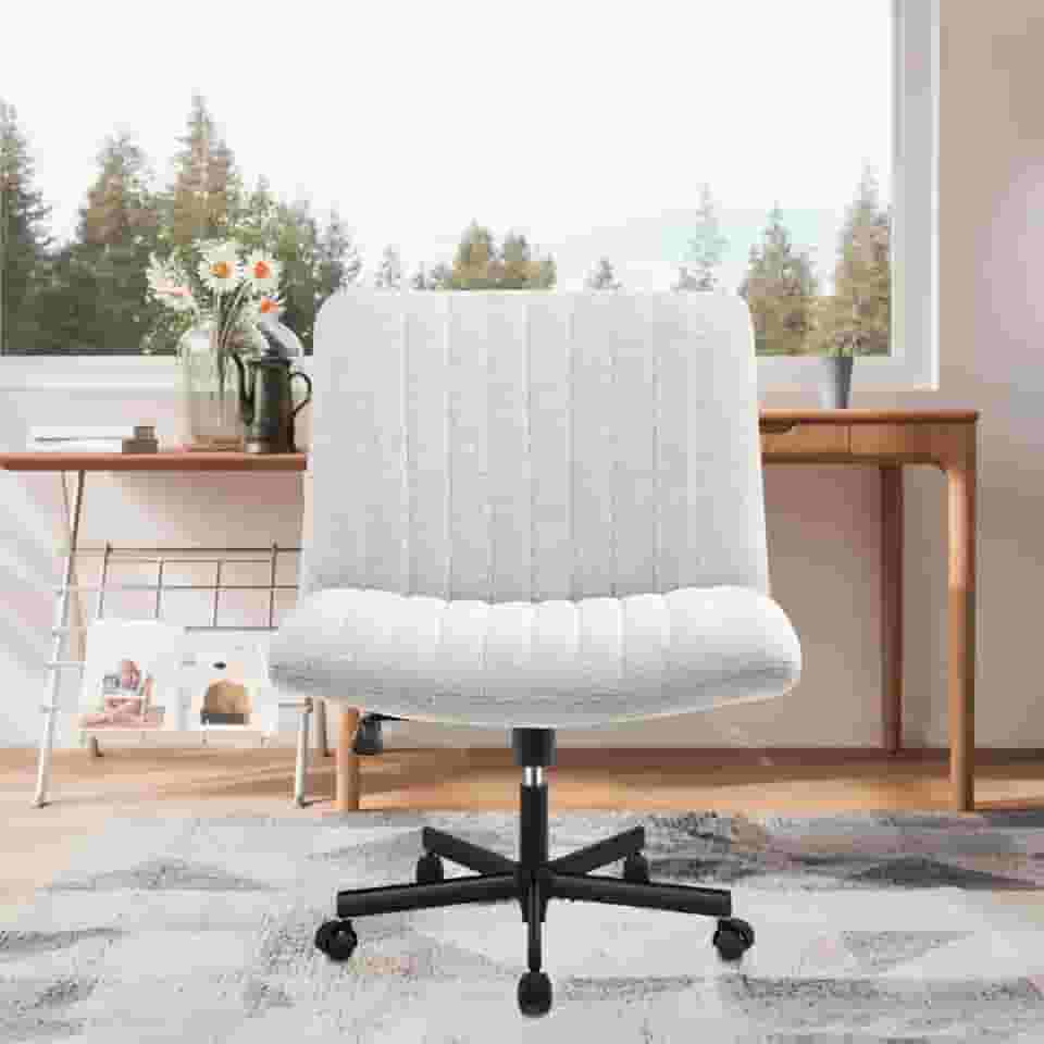 Cadeira de Escritório Python Fly Leisure, Assento Extra Grande e Largo em Tecido (Cinza)