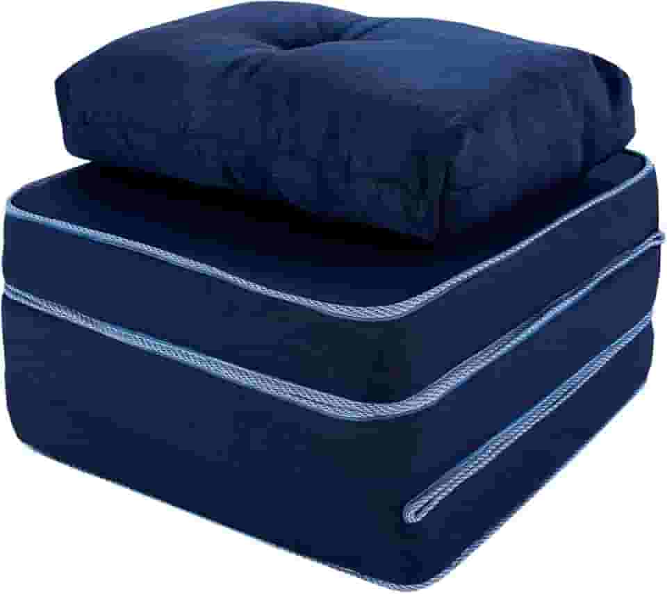 Puff Colchonete Dobrável/Sofa 3 em 1 Espuma D33 + Travesseiro Solteiro BF Colchões