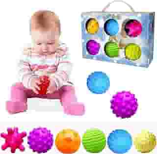 ROHSCE bolas sensoriais para bebês, brinquedos sensoriais para bebês de 6 a 12 meses para crianças de 1 a 3 anos, conjuntos de presentes de bolas macias com textura de cor brilhante, brinque