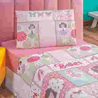 Jogo de Cama Infantil Solteiro Bouti Kids 03 Pçs Ballet Rosa