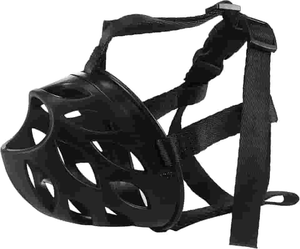 Focinheira para Cachorro Ajustável e Confortável Seguro Preto Petting Is Caring (M)