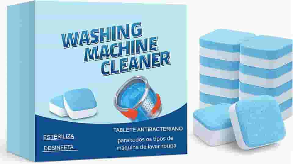 Pastilhas Premium para Máquina de Lavar Roupas – Kit 12 Unidades | Limpeza Profunda Profissional, Anticalcário, Elimina Odores e Resíduos | Alta Performance para Máquinas Frontais e Superiores