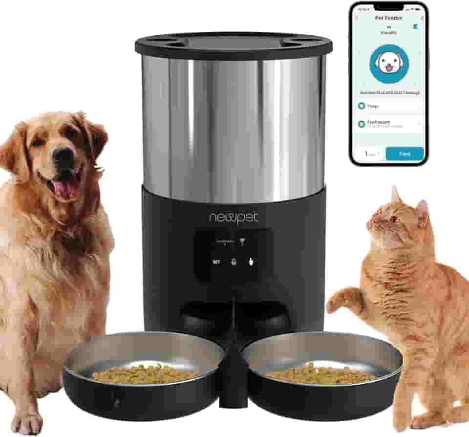 5L Alimentador Automatico Pet, Tuya WiFi Alimentador Automatico Gatos, Fácil de Programar Pequenos Animais de Estimação em Ambientes Internos