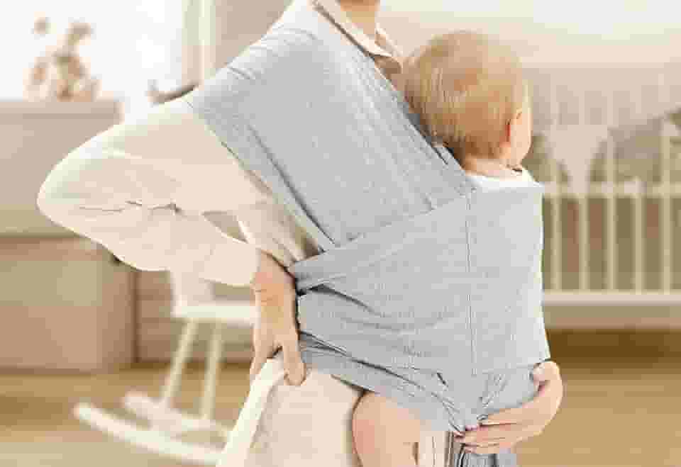 Wrap Sling de Vestir Pratico Unissex (M, Cinza Mescla)