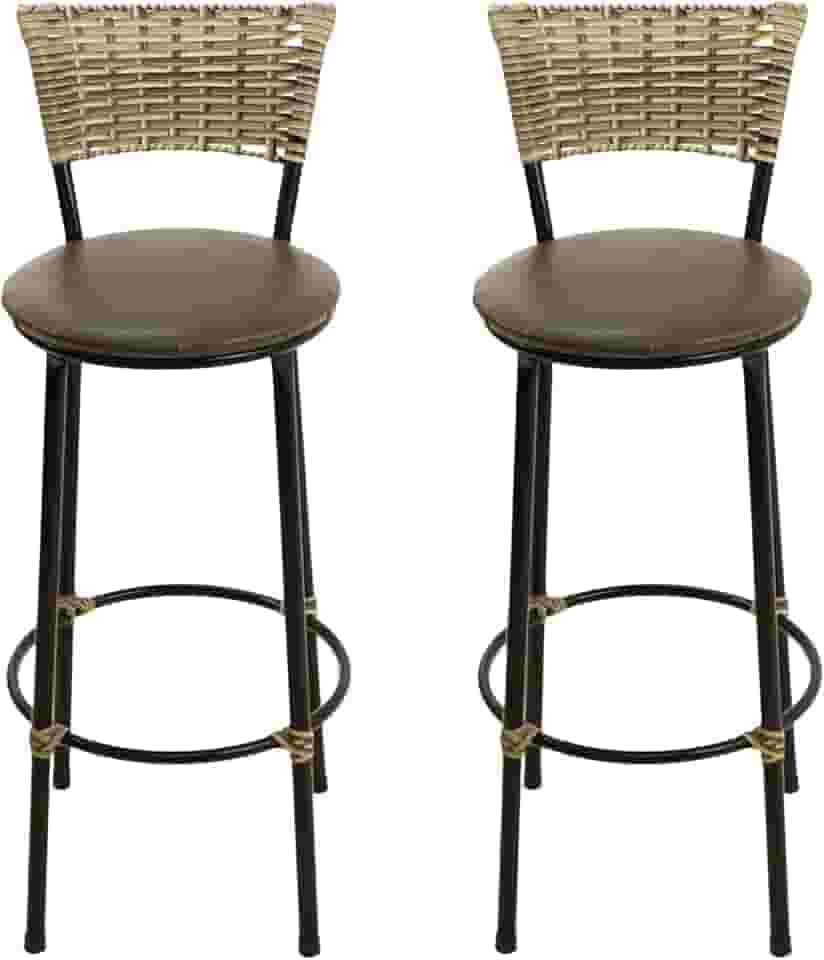 KIT 2 BANCOS BANQUETAS ALTA COZINHA BALCÃO AREA VIME JUNCO (MARROM)