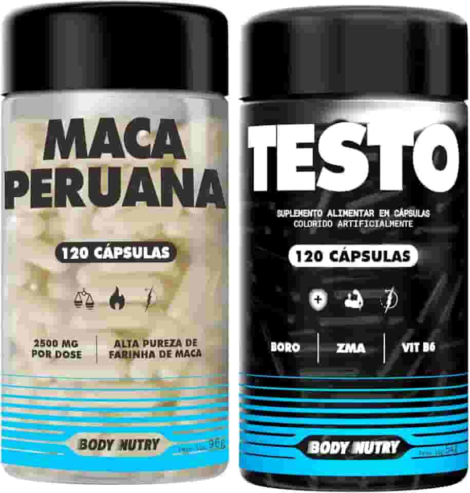 Kit Maca Peruana Amarela 2500mg 120 Capsulas Sem Gluten + Testo Vitaminas e minerais com Boro 120 Capsulas
