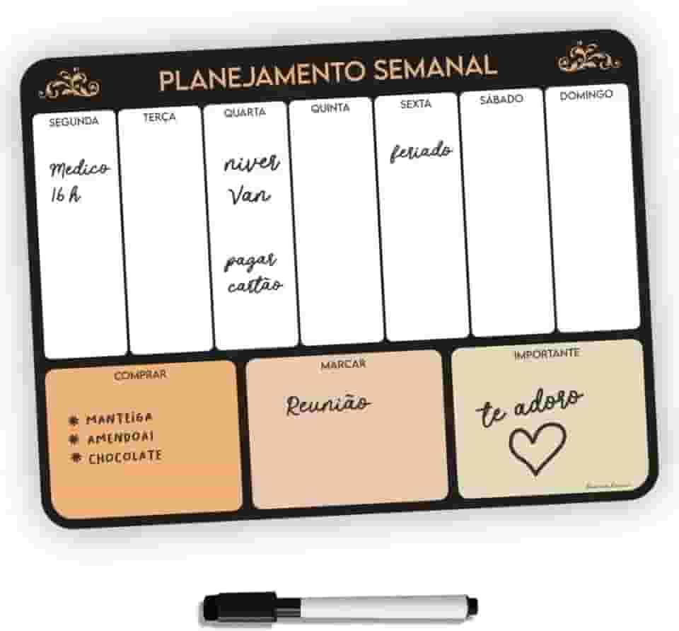 Lousa Quadro Magnético Imã De Geladeira Com Caneta Apagador