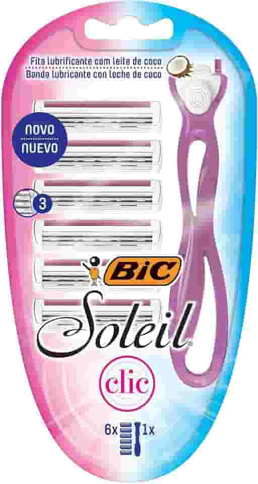 BIC Aparelho De Depilar Soleil Clic 3 Lâminas + 6 Cargas 968721 1 Unidade Yin Yang Lilás Pacote De 6