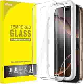 JETech Película de Vidro Temperado para iPhone 16 Pro Max 6,9 Polegadas, Protetor de Tela com Ferramenta de Fácil de Instalar, Amigável ao Caso, HD Transparente, Pacote com 2