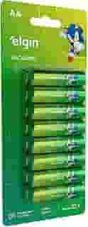 Pilha Alcalina AA com 16 unidades Elgin Comum