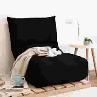 Futon Colchonete Dobrável De Espuma Solteiro Preto