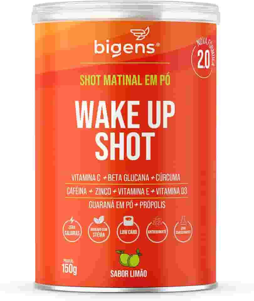 Wake up shot, vitamina c, própolis, gengibre, cúrcuma, guarana e zinco, Sabor Limão, 150g, Bigens (Unidade)