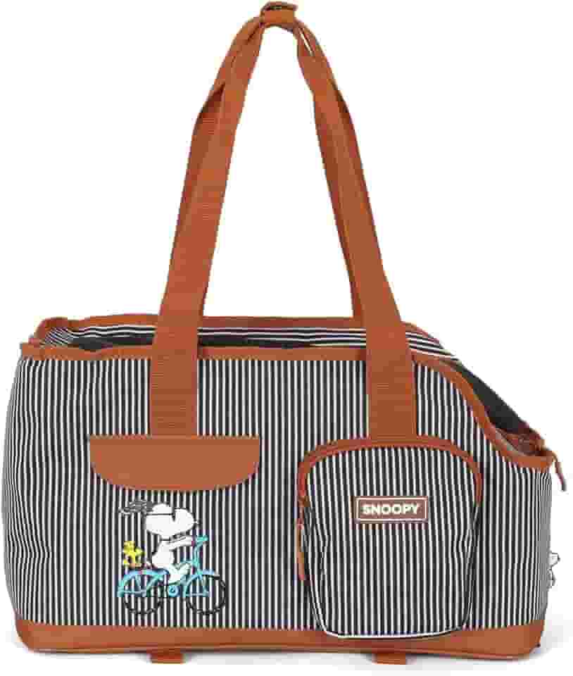 Bolsa de Transporte Up4You Listrada Marrom para Cães e Gatos - 43 x 20 x 25 cm