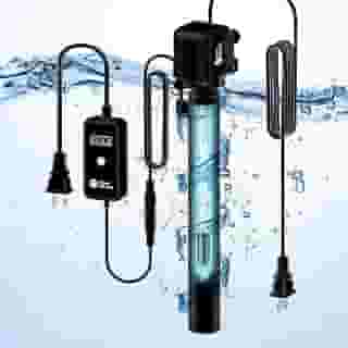 AquaMiracle Bomba de filtro U-V para tanque de peixes de 130 GPH para água verde, filtro U-V de aquário com temporizador (4/8/12/24 horas), bomba de água Powerhead de aquário com luz U-V de 6 W, para