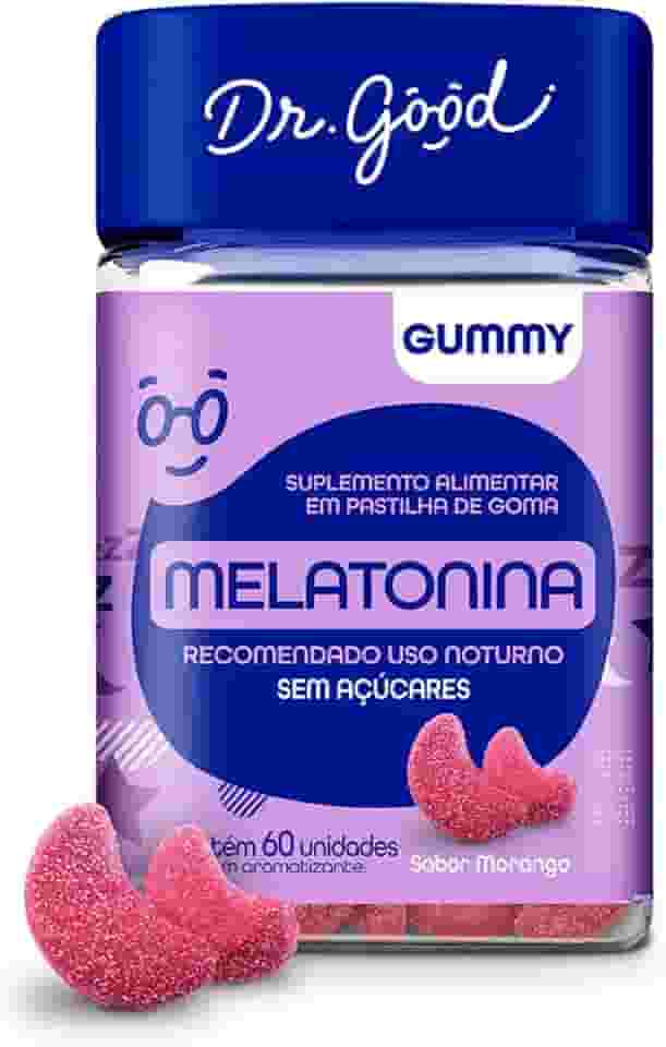 Melatonina Sabor Morango 60 Gomas Mastigável Fini Dr Good