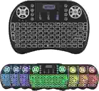 Mini Teclado Bluetooth Sem Fio Wireless Touch Pad Led Iluminado Rgb Pc Notebook Celular Smart TV Xbox Series X S PS3 PS4 PS5 (Preto)