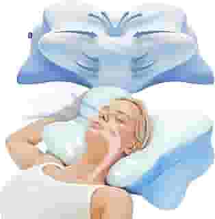 Derila Ergo Almofada de pescoço cervical para dormir, travesseiro ergonômico, suporte de pescoço, almofadas de espuma viscoelástica para costas, travesseiros laterais para dormir 54 x 36 x 12 cm