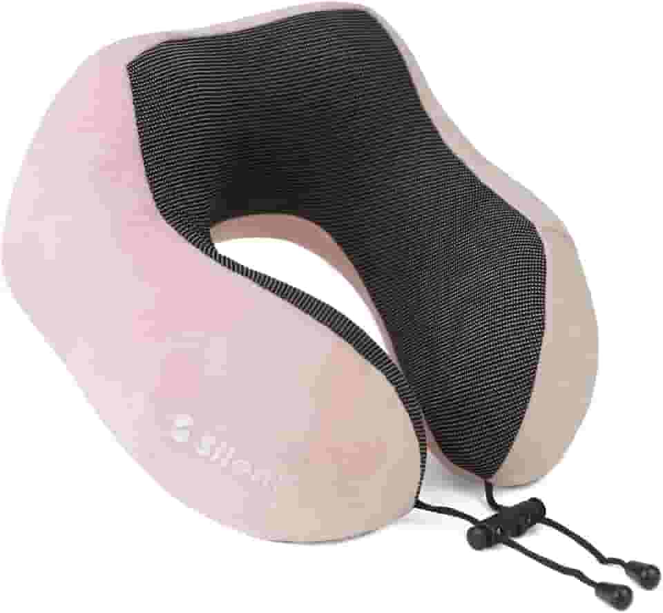 Travesseiro Apoio Encosto de Pescoço Silent para Viagem Ergonômico em Forma de U - Travesseiro,ótimo para viajar,dormir, relaxar em casa e no trabalho (rosa)