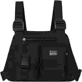 Bolsa Peitoral Tática Chest Bag Masculina Feminina – Mochila de Peito Esportiva com Bolsos e Alças Ajustáveis – Ideal para Shows, Motociclismo, Motoboy, Trilha, Ciclismo, Caminhada, Pesca e Streetwear