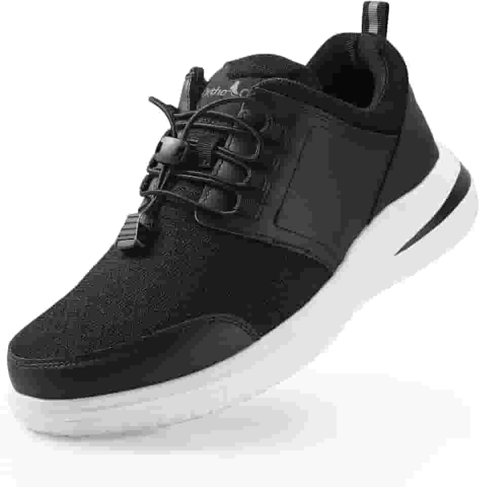 Tênis masculino extra largo para caminhar o dia todo, tênis ortopédico com suporte de arco, bico largo para alívio da dor na fascite plantar