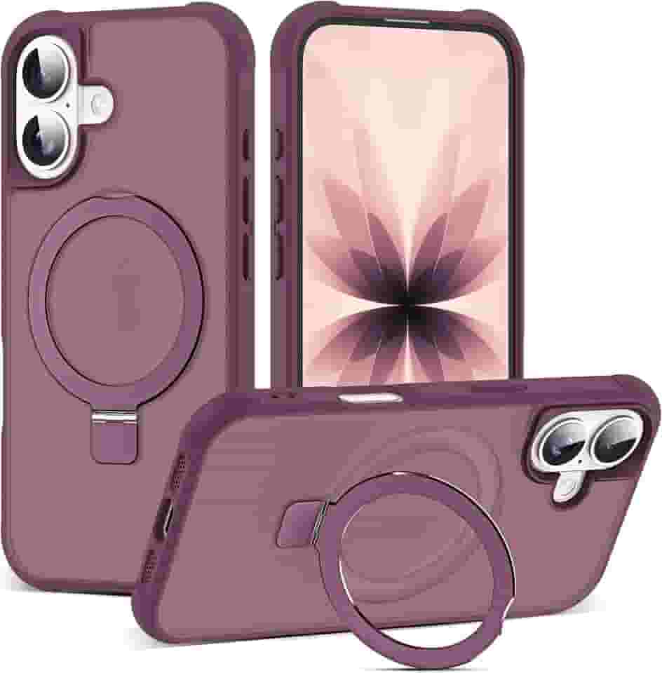 Capa compatível com iPhone 2025 com suporte magnético invisível de anel de vedação de grau militar, capa de telefone translúcida para iPhone 2025 de 6,1 polegadas [compatível com Mag-Safe