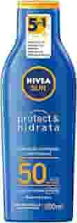 NIVEA SUN Protetor Solar Protect & Hidrata FPS 50 200ml - Com toque seco, rápida absorção e resistente à água, esse protetor solar oferece altíssima proteção ao sol e promove hidratação à pele