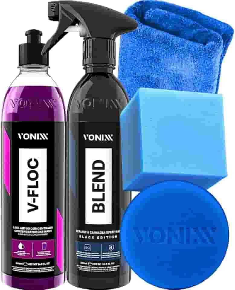 Blend Spray Black Edition Cera para Carro Preto Shampoo V-Floc Vonixx